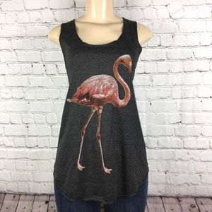 Flamingo Animal Shirt Grey Racerback Medium/Large